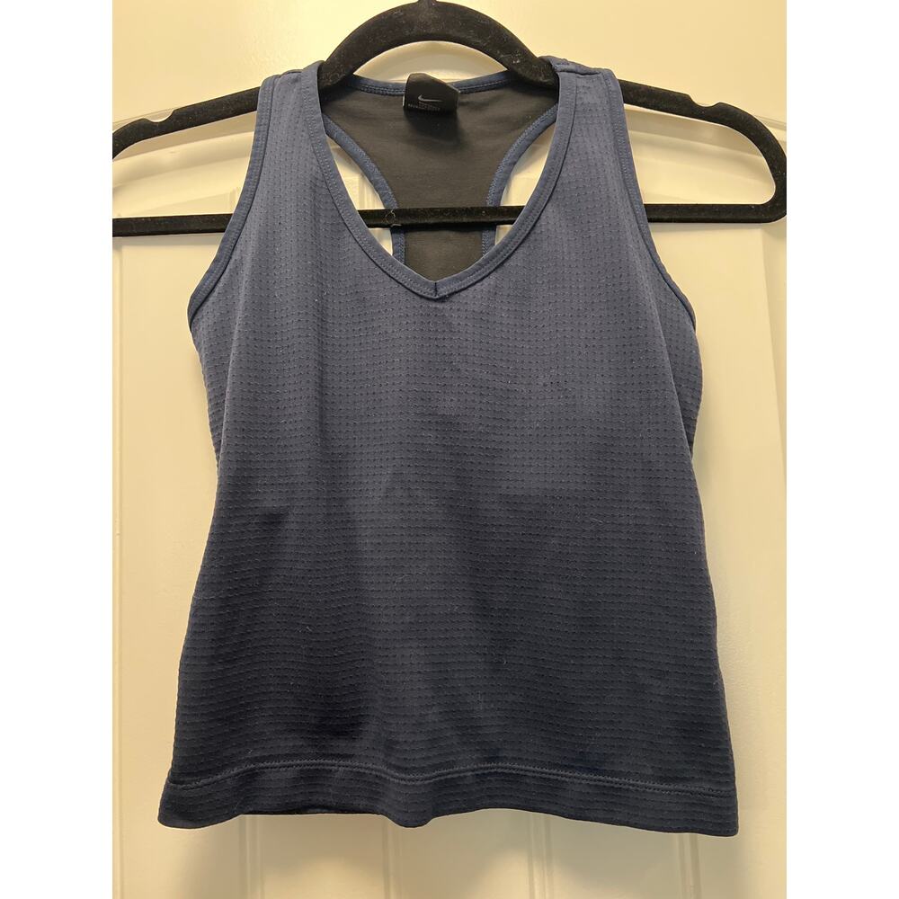 Nike Women’s Sleeveless V-Neck Fitness Workout Racerback Tank Top Size XS Blue‎